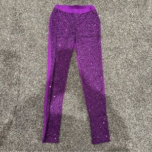 Girls Sparkle Purple Leggings